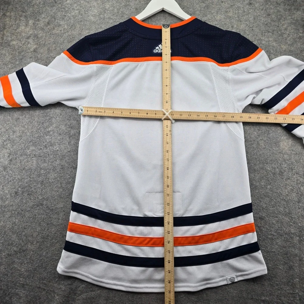 Adidas Edmonton Oilers NHL Jersey Mens 44 White Primegreen Authentic Fight Strap
